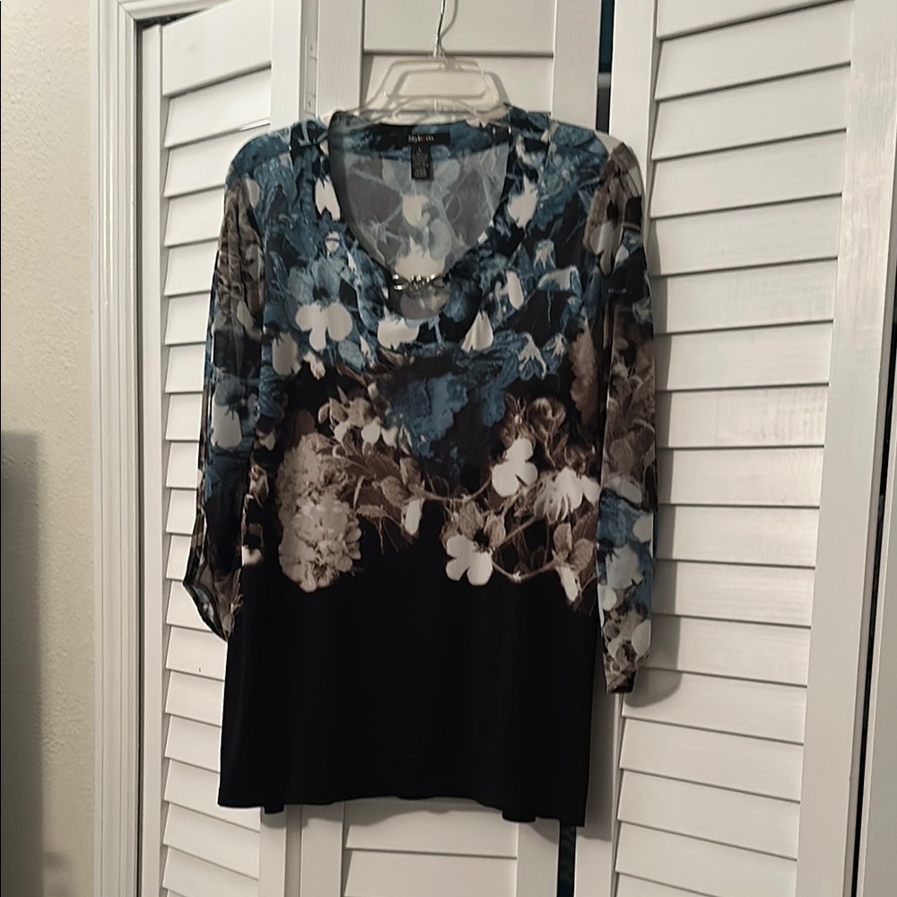 Style & Co Blue Relaxed Graphic Tunic